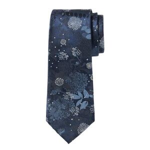 NEW Banana Republic Exploded Floral Blue Silk Stain Resistant Tie